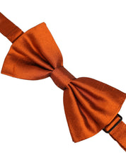 Men Orange 100% SIlk Adjustable Neck Papillon Bow Tie