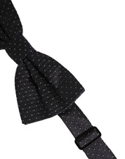 Black White Polka Dot Adjustable Neck Papillon Bow Tie