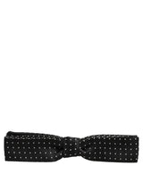 Black White Polka Dot Adjustable Neck Papillon Bow Tie