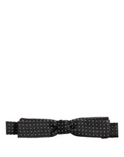 Black White Polka Dot Adjustable Neck Papillon Bow Tie