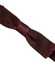 Men Brown 100% Silk Adjustable Neck Papillon Bow Tie