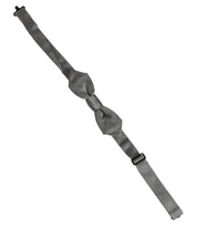 Men Gray 100% Silk Adjustable Neck Papillon Bow Tie