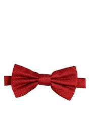 Men Red 100% Silk Adjustable Neck Papillon Bow Tie