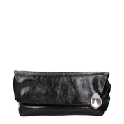 Black Leather Clutch Bag