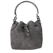 Gray Leather Handbag