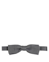 Black White Houndstooth Adjustable Neck Bow Tie