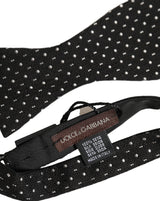 Black White Polka Dot Adjustable Neck Papillon Bow Tie