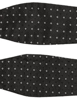 Black White Polka Dot Adjustable Neck Papillon Bow Tie
