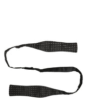 Black White Polka Dot Adjustable Neck Papillon Bow Tie