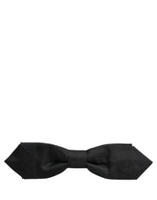 Men Black Polyester Adjustable Neck Papillon Bow Tie
