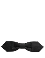 Men Black Polyester Adjustable Neck Papillon Bow Tie