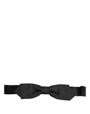 Men Black Polyester Adjustable Neck Papillon Bow Tie