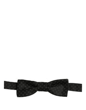 Black Diamond Pattern Adjustable Neck Papillon Bow Tie