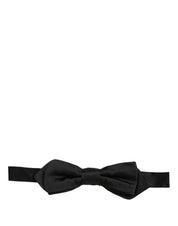 Men Black 100% Silk Adjustable Neck Papillon Bow Tie