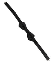 Men Black 100% Silk Adjustable Neck Papillon Bow Tie