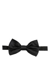 Men Black 100% Silk Adjustable Neck Papillon Bow Tie