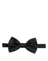 Men Black 100% Silk Adjustable Neck Papillon Bow Tie