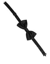 Men Black 100% Silk Adjustable Neck Papillon Bow Tie