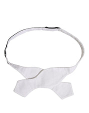 Men White 100% Silk Adjustable Neck Papillon Bow Tie