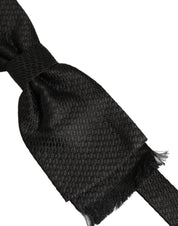 Men Black 100% SIlk Adjustable Neck Papillon Bow Tie