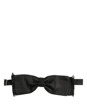 Men Black 100% SIlk Adjustable Neck Papillon Bow Tie