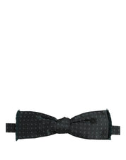 Men Green Patterned Adjustable Neck Papillon Bow Tie