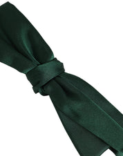 Men Dark Green Silk Adjustable Neck Papillon Bow Tie