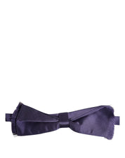 Men Purple 100% Silk Adjustable Neck Papillon Bow Tie