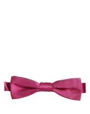 Men Pink 100% Silk Adjustable Neck Papillon Bow Tie