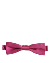 Men Pink 100% Silk Adjustable Neck Papillon Bow Tie