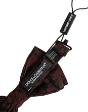 Men Maroon Floral Silk Adjustable Neck Bow Tie