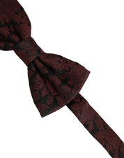Men Maroon Floral Silk Adjustable Neck Bow Tie