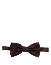 Men Maroon Floral Silk Adjustable Neck Bow Tie