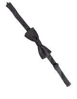 Men Dark Gray Geometric Adjustable Neck Bow Tie