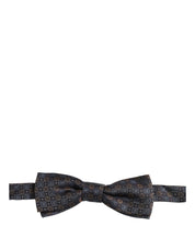 Men Dark Gray Geometric Adjustable Neck Bow Tie