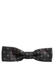 Men Dark Gray Geometric Adjustable Bow Tie