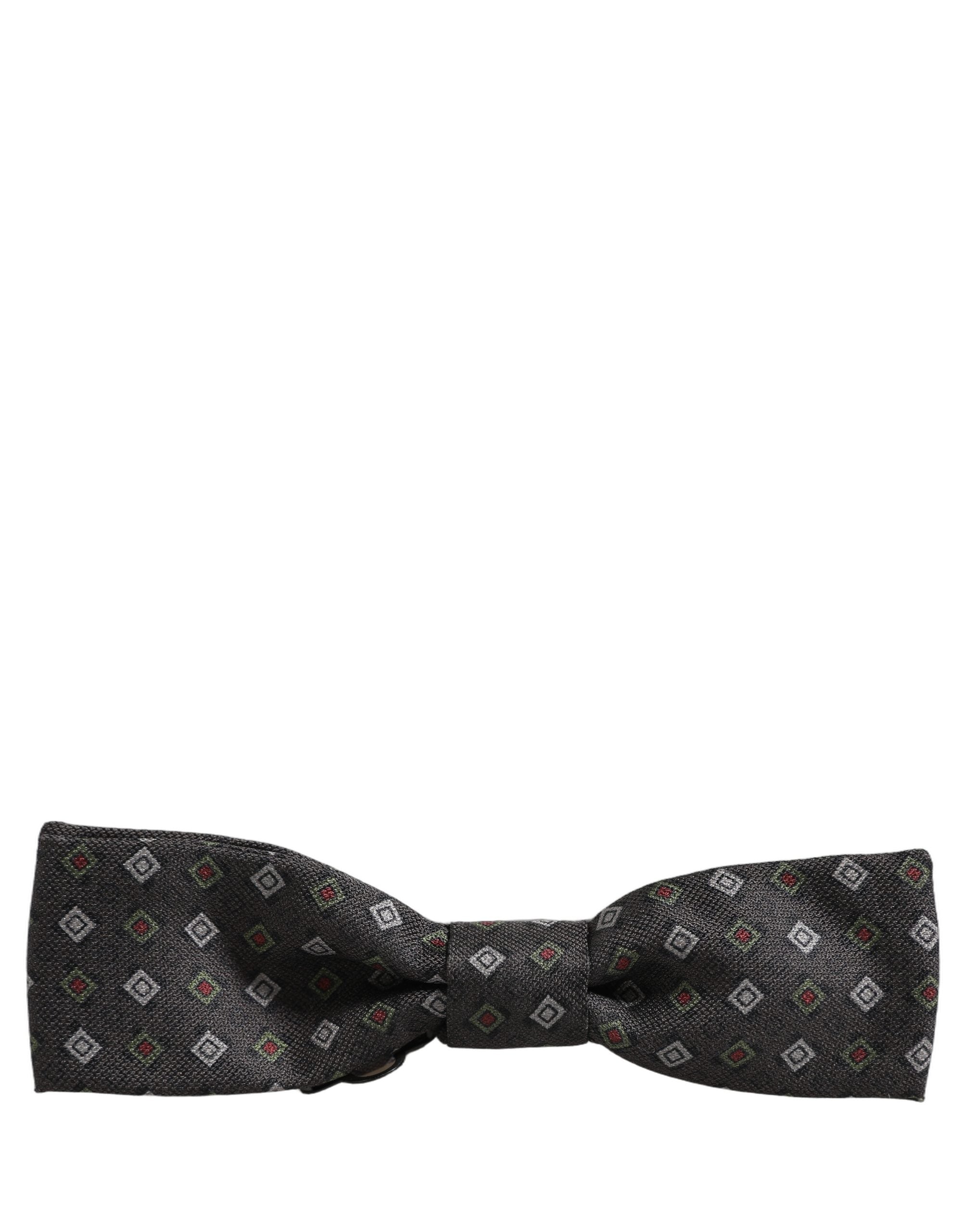 Men Dark Gray Geometric Adjustable Bow Tie