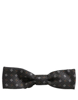 Men Dark Gray Geometric Adjustable Bow Tie