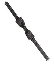 Men Dark Gray Geometric Adjustable Bow Tie