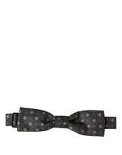 Men Dark Gray Geometric Adjustable Bow Tie