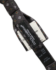 Men Dark Gray Geometric Adjustable Bow Tie