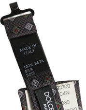 Men Dark Gray Geometric Adjustable Bow Tie