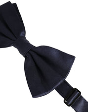Dark Blue 100% Silk Adjustable Neck Papillon Bow Tie