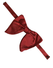 Men Red 100% Silk Adjustable Neck Papillon Bow Tie