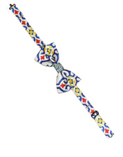 Men Multicolor Majolica Adjustable Neck Papillon Bow Tie