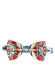 Men Multicolor Majolica Adjustable Neck Papillon Bow Tie