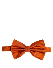 Men Orange 100% Silk Adjustable Neck Papillon Bow Tie