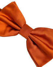 Men Orange 100% Silk Adjustable Neck Papillon Bow Tie