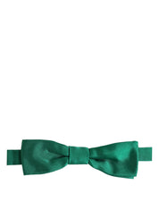 Men Green 100% Silk Adjustable Neck Papillon Bow Tie