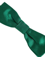 Men Green 100% Silk Adjustable Neck Papillon Bow Tie